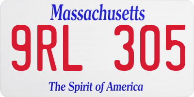 MA license plate 9RL305