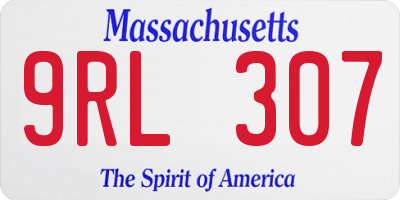 MA license plate 9RL307
