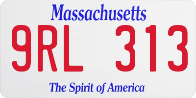 MA license plate 9RL313