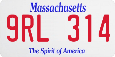 MA license plate 9RL314