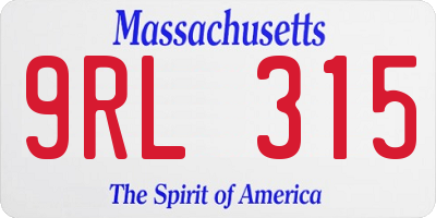 MA license plate 9RL315