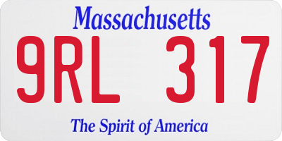 MA license plate 9RL317