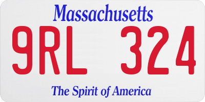 MA license plate 9RL324