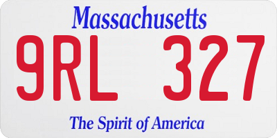 MA license plate 9RL327