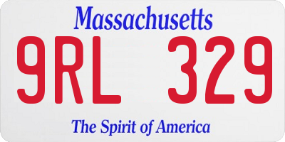 MA license plate 9RL329