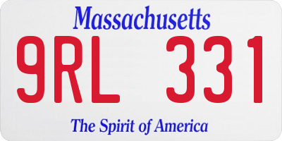 MA license plate 9RL331
