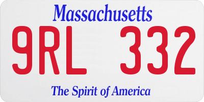 MA license plate 9RL332