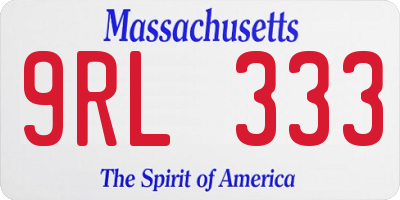 MA license plate 9RL333