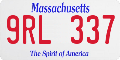 MA license plate 9RL337