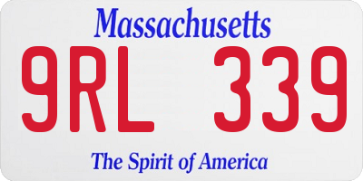 MA license plate 9RL339