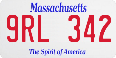 MA license plate 9RL342