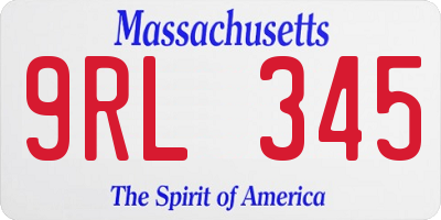MA license plate 9RL345
