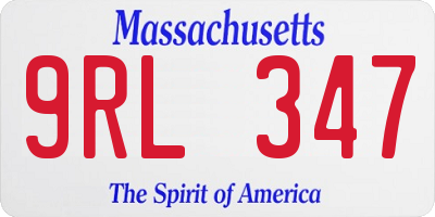 MA license plate 9RL347