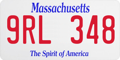 MA license plate 9RL348