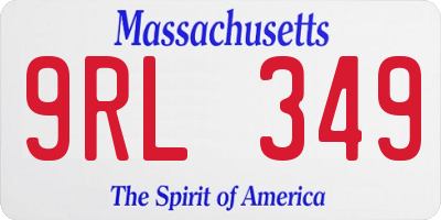 MA license plate 9RL349
