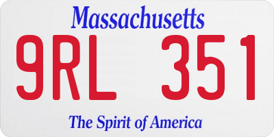 MA license plate 9RL351