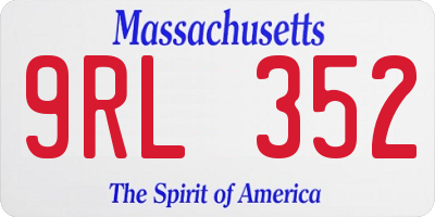 MA license plate 9RL352