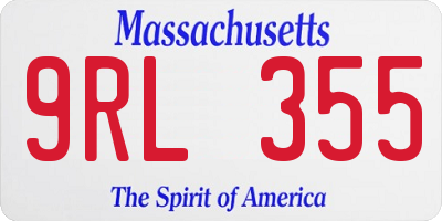 MA license plate 9RL355