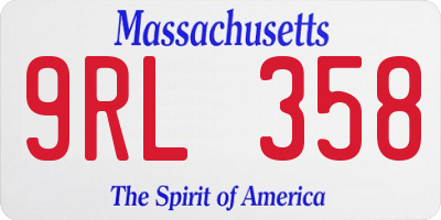 MA license plate 9RL358