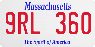 MA license plate 9RL360
