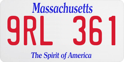 MA license plate 9RL361