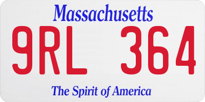 MA license plate 9RL364
