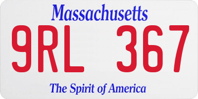 MA license plate 9RL367