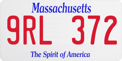 MA license plate 9RL372