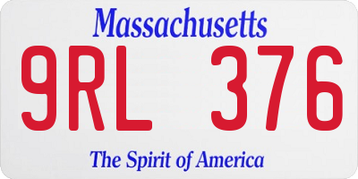 MA license plate 9RL376