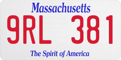 MA license plate 9RL381