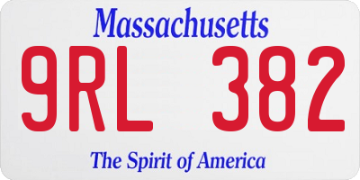 MA license plate 9RL382
