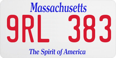 MA license plate 9RL383