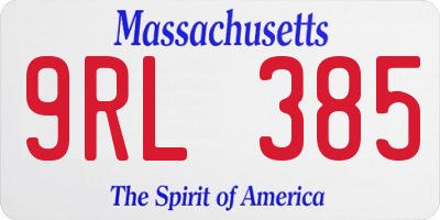 MA license plate 9RL385