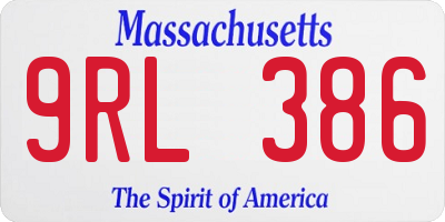 MA license plate 9RL386