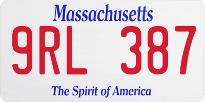 MA license plate 9RL387