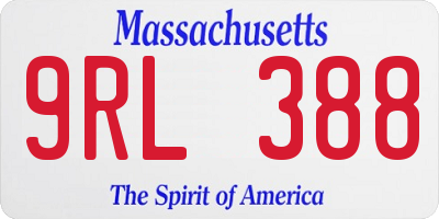 MA license plate 9RL388