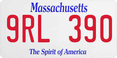 MA license plate 9RL390