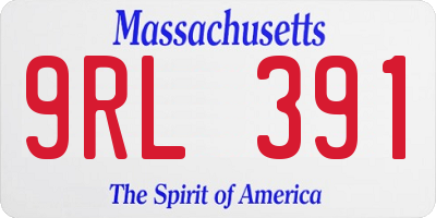MA license plate 9RL391