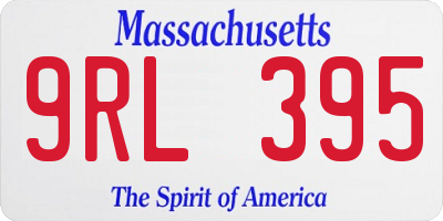 MA license plate 9RL395
