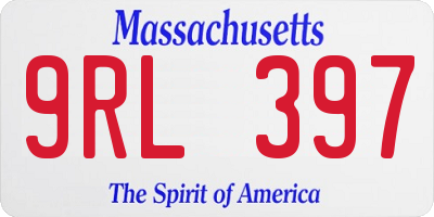 MA license plate 9RL397