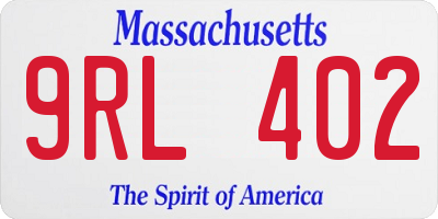 MA license plate 9RL402
