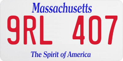 MA license plate 9RL407