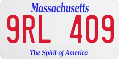 MA license plate 9RL409