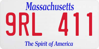 MA license plate 9RL411