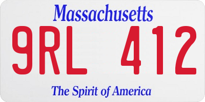 MA license plate 9RL412