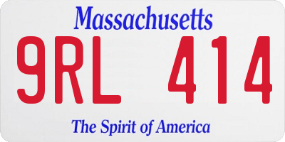 MA license plate 9RL414