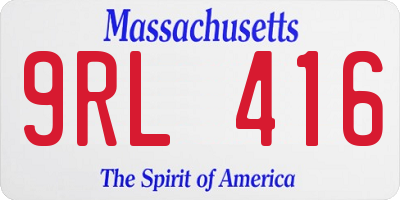 MA license plate 9RL416
