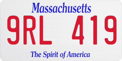 MA license plate 9RL419
