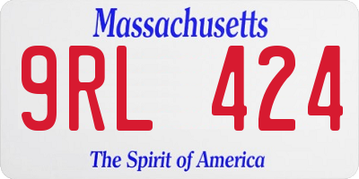 MA license plate 9RL424