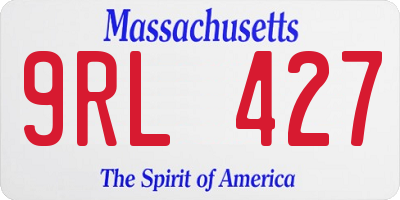 MA license plate 9RL427